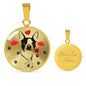 Cute Boston Terrier Print Circle Pendant Luxury Necklace