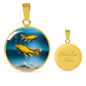 Butterfly Koi Fish Print Luxury Circle Necklace