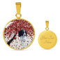 English Springer Spaniel Print Circle Pendant Luxury Necklace