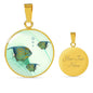 Angelfish Print Luxury Circle Necklace