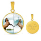 Lusitano Horse Print Circle Pendant Luxury Necklace