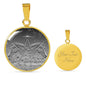 Morgan Horse Print Circle Pendant Luxury Necklace