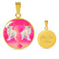 Devon Rex Cat Print Circle Pendant Luxury Necklace