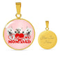 West Highland White Terrier (Westie) Family Print Circle Pendant Luxury Necklace