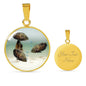 Oscar Fish Print Luxury Circle Charm Necklace