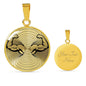 Biceps Bodybuilder Lovers Print Circle Pendant Luxury Necklace