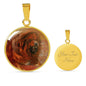 Tibetan Mastiff Dog Print Circle Pendant Luxury Necklace