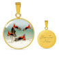Lovely Common Molly Fish Print Circle Pendant Luxury Necklace