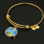 Common Molly Fish Print Circle Pendant Luxury Bangle