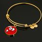Smiley Face Print Circle Pendant Luxury Bangle