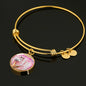 Creamy Unicorn Print Circle Pendant Luxury Bangle