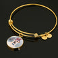 Labrador Retriever Texas Print Circle Pendant Luxury Bangle