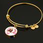 Basset Hound Print Luxury Circle Charm Bangle