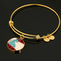 Unicorn Print Circle Pendant Luxury Bangle