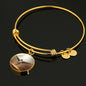 Norwegian Forest Cat Print Circle Pendant Luxury Bangle