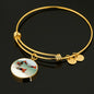 Lovely Common Molly Fish Print Circle Pendant Luxury Bangle