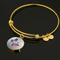 Pug Dog Texas Print Circle Pendant Luxury Bangle