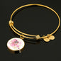 Bulldog Print Circle Charm Bangle