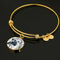 South African Mastiff (Boerboel) Dog Print Circle Pendant Luxury Bangle