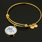 Amazing Percheron Horse Print Circle Pendant Luxury Bangle