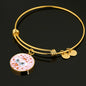 Maltese Dog Print Circle Charm Bangle