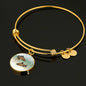 Corydoras Paleatus Fish Print Circle Pendant Luxury Bangle