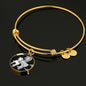 Cute Unicorn Print Circle Pendant Luxury Bangle