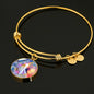 Friesian Horse Print Circle Pendant Luxury Bangle
