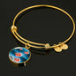 Siamese Fighting Fish Print Circle Pendant Luxury Bangle