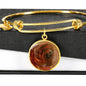 Tibetan Mastiff Dog Print Circle Pendant Luxury Bangle