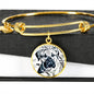 South African Mastiff (Boerboel) Dog Print Circle Pendant Luxury Bangle