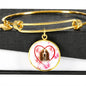 Basset Hound Print Luxury Circle Charm Bangle