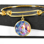 Friesian Horse Print Circle Pendant Luxury Bangle
