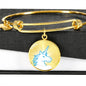 Cute Unicorn Print Circle Pendant Luxury Bangle