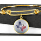 Pug Dog Texas Print Circle Pendant Luxury Bangle