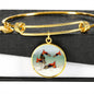 Lovely Common Molly Fish Print Circle Pendant Luxury Bangle
