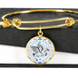 Amazing Percheron Horse Print Circle Pendant Luxury Bangle