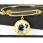 Cute Pug Dog Circle Pendent Luxury Bangle