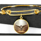 Norwegian Forest Cat Print Circle Pendant Luxury Bangle