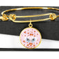 Maltese Dog Print Circle Charm Bangle