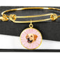 Labrador Retriever Print Circle Pendent Luxury Bangle
