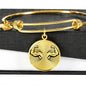 Biceps Bodybuilder Lovers Print Circle Pendant Luxury Bangle