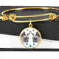 Tonkinese Cat Print Circle Pendant Luxury Bangle