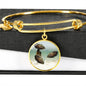 Oscar Fish Print Luxury Circle Charm Bangle