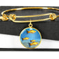 Common Molly Fish Print Circle Pendant Luxury Bangle