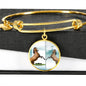 Lusitano Horse Print Circle Pendant Luxury Bangle