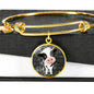 Cow Print Circle Pendant Luxury Bangle