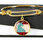 Unicorn Print Circle Pendant Luxury Bangle