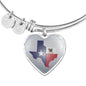Pug Dog Texas Print Heart Pendant Luxury Bangle