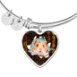 Syrian Hamster Print Heart Pendant Bangle